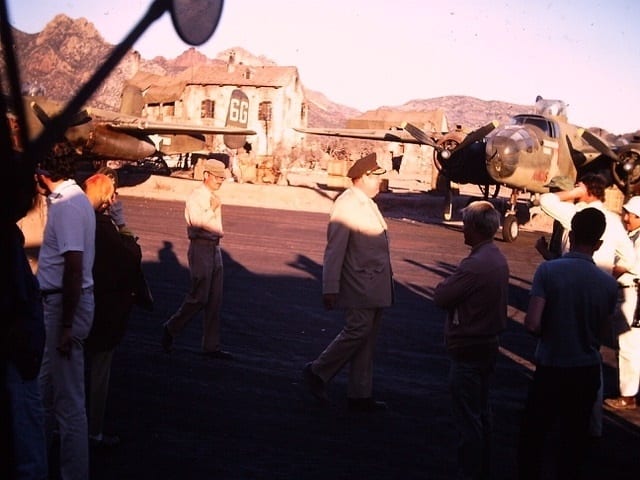 Catch-22 (1970) Orson Welles and Buck Henry on set.